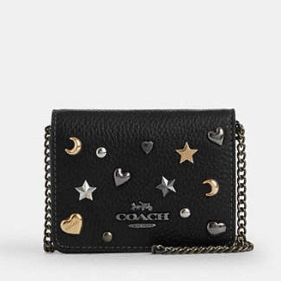 Coach Mini Wallet On A Chain With Rivets NWT - Picture 1 of 5